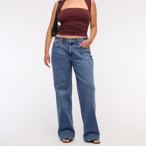 Abercrombie Low Rise Baggy Jean Medium Wash Size 29 Short NWT